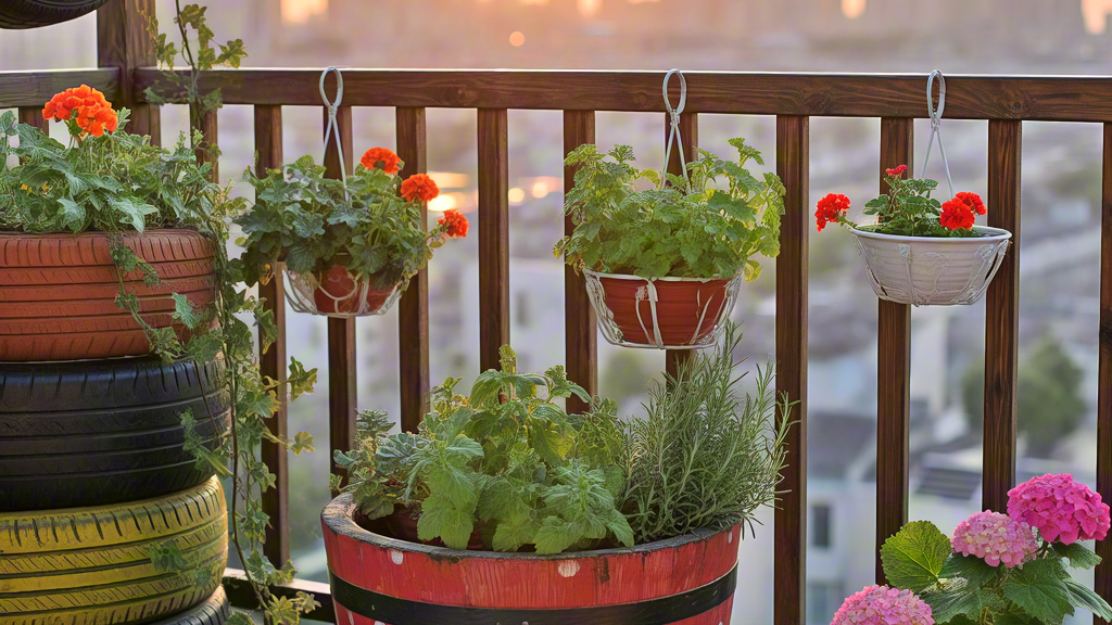 Transform old buckets into flower pots