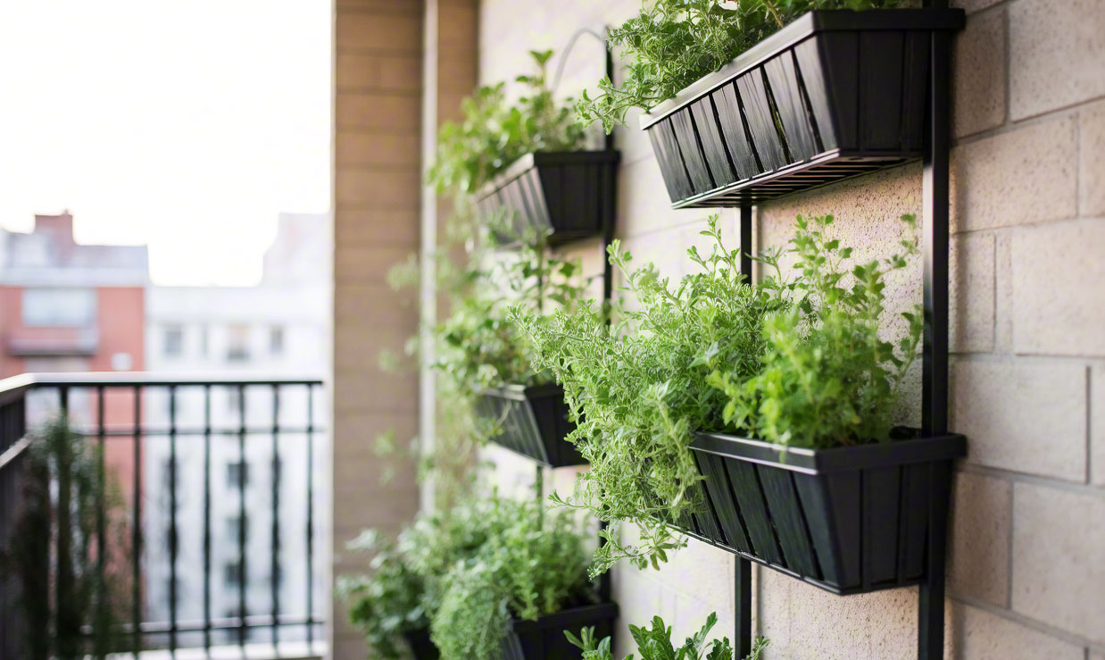 Vertical planting ideas for a small balcony garden.