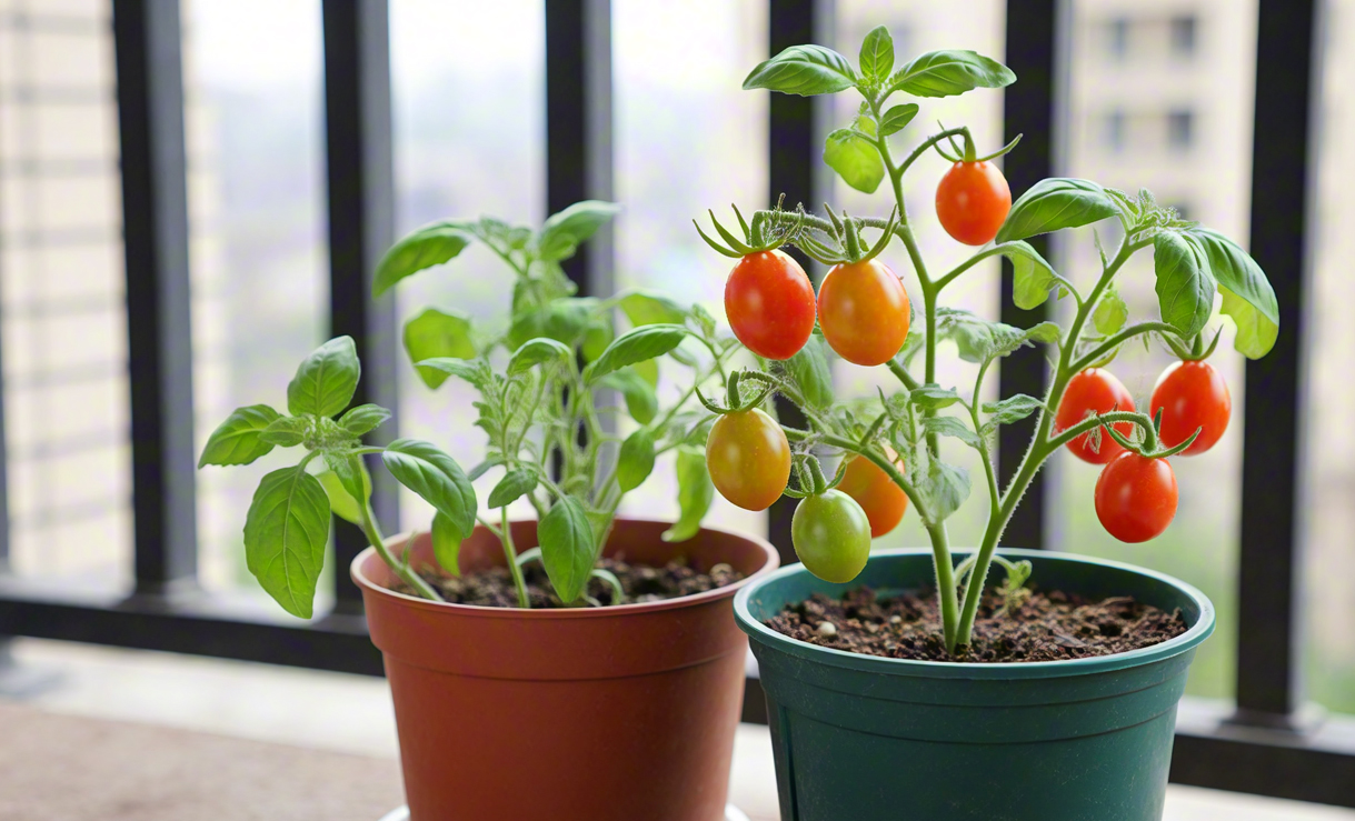 Compact plants suitable for small balcony gardens.